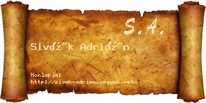 Sivák Adrián névjegykártya